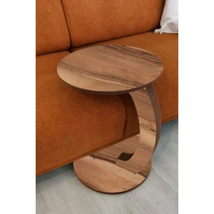 C Sehpa Koltuk Sehpası Yan Sehpa Tekerlekli Yan Sehpa Servis Sehpası Ceviz