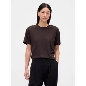 Kadın Kahverengi Supima® Pamuk Relaxed T-Shirt