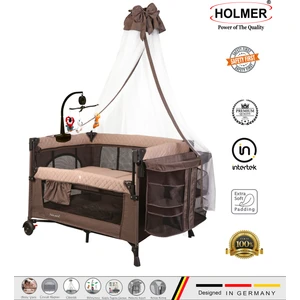 Coolstyle (Anne Yanı -Deluxe Kumaş) Premium Cibinlikli Dönenceli Anne Yanı/oyun Parkı/park Yatak 70X110CM