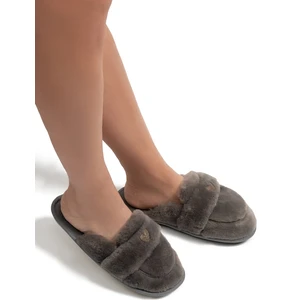 Mammy Peluş Kadın Ev Terliği Gri 37/41