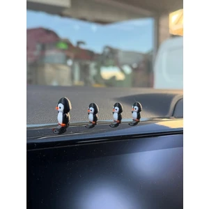 4 Parça Sevimli Penguen Ailesi Dikiz Aynası Süsü - Ayna Süsü Araba Süsü Torpido Süsü Oto Aksesuar
