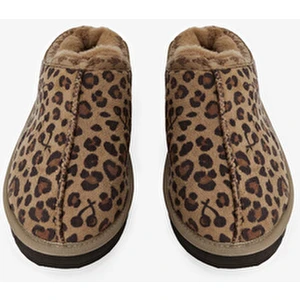 Bej Leopar Desenli Ev Terliği