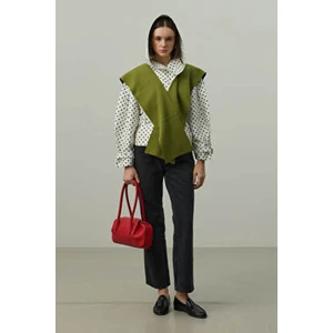 Kare Parçalı Atkı Yeşil