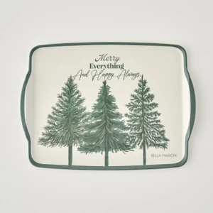 Bella Maison New Year Melamin Tepsi Yeşil (42X31 Cm)