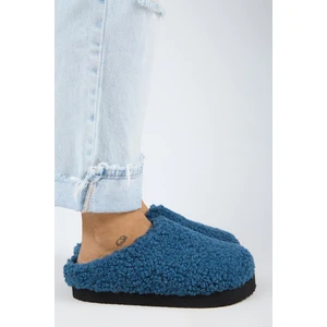 (Orlina) Kadın Tedy Sabo Platform Gece Mavisi Terlik