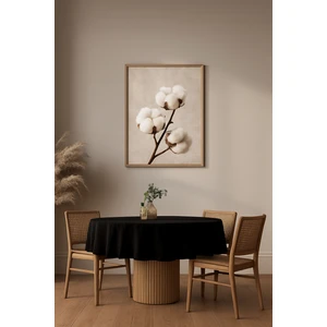 Buldan Pamuklu Keten Yuvarlak Masa Örtüsü