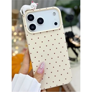 Go Aksesuar Iphone 17 Promax Uyumlu Puantiye Kedi Oyuncak Tasarımlı Silikon Kılıf