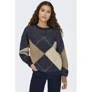 Onlnoeme Baklava Desenli Yün Karışımlı Regular Fit Örme Kazak Bayan Kazak 15353226