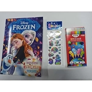 Boyama Kitabı + Sticer+ Kuru Boya Elsa