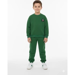 Uzun Kollu Şardonlu 3 Iplik Bel ve Paça Lastikli Çift Cepli Eşofman Takımı