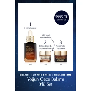 Estee Lauder Yoğun Gece Bakımı 3’lü Set - Serum 30ml Supreme Soft Nemlendirici 5ml Overnight Treatment 7ml