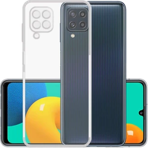 Caseart Samsung Galaxy M32 ile Uyumlu Kapak Kamera Korumalı Şarj Yeri Tıpalı Şeffaf Silikon Kılıf