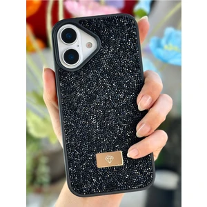 Go Aksesuar Iphone 16 Uyumlu Elmas Tasarımlı Taşlı Işıltılı Parlak Pırlanta Silikon Kılıf