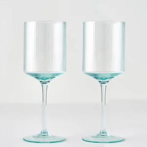 Bella Maison Stripe Kadeh 2'li Yeşil (440 Cc)