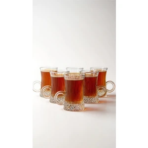 Zürih Collection 6 Parça Kristal Kulplu Çay Bardağı