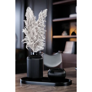 Black Collection - Dekoratif 2'li Set - Tüylük & Mumluk