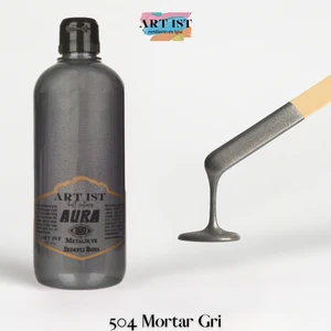 ART IST Aura Metalik Sedefli ve Vernikli Boyalar 500ML - 504 Mortar Gri