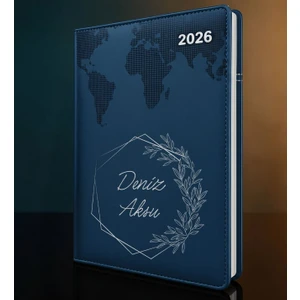 Bk Gift Kişiye Özel Isimli Termo Sert Kapak 2026 Lacivert Ajanda -9, Öğretmenler Günü Hediyesi, Yeni Iş Hediyesi