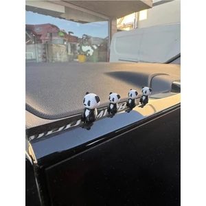 4 Parça Sevimli Panda Ailesi Dikiz Aynası Süsü - Ayna Süsü Araba Süsü Torpido Süsü Oto Aksesuar