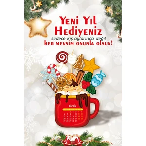 2026 Ahşap Ayaklı Yeni Yıl Hediyesi  Mini Özel Tasarım Takvim