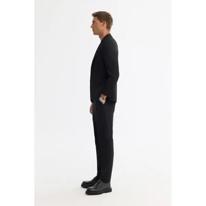 Avva Erkek Siyah Mono Yaka Bi-Stretch Astarsız Blazer Comfort Slim Fit Ceket A42Y4012