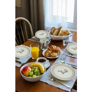 Pink Flower Pasta Tabağı 20 cm 4 Kişilik