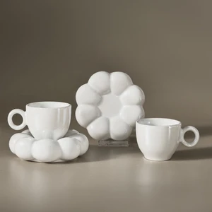 Bubble Beyaz Lüsterli 2 Kişilik Kahve Fincanı 90 ml