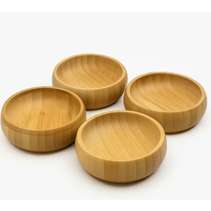 Homvira🌿 4’lü Doğal Bambu Kase Seti – Sağlıklı, Şık ve Dayanıklı Servis Kaseleri | Atıştırmalık, Sos, Çerez, Kahvaltılık Sunumlar Için