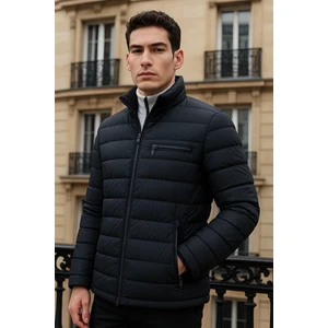 Erkek Trend Basic Dik Yaka Kışlık K.lacivert Şişme Mont