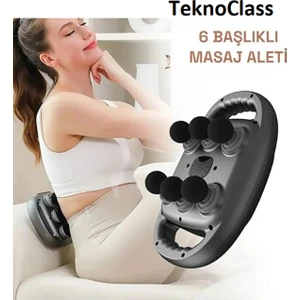 6 Başlıklı Şarjlı Isıtmalı Masaj Aleti TKN-M16