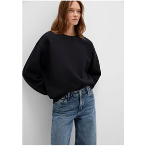 Bisiklet Yaka Siyah Basic Sweatshirt 1610198-900