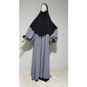 Ahrar Tesettür Kısa Boy Sandy Sufle Khimar Hijab Eşarp Siyah