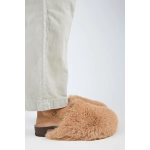 Gaye Kadın Peluş Düz Taba Terlik