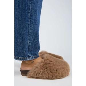 Gaye Kadın Peluş Düz Vizon Terlik