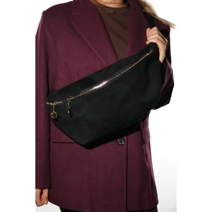 Venta Siyah Süet Kadın Büyük Bel Çantası