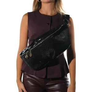 Venta Siyah-Siyah Baskılı Kadın Büyük Bel Çantası