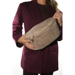 Venta Bej Süet Kadın Büyük Bel Çantası