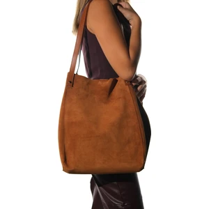 Alfred Taba Hakiki Deri Süet Kadın Omuz Çantası