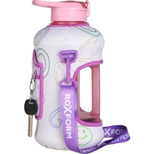 Suluk Matara 2200 Ml, Premium Pp Malzeme, Sağlıklı Bpa & Bps Içermez, Kılıflı, Çift Kapaklı, Koku Yapmaz, Sızdırmaz ve Dayanıklı,gülen Yüz Cep Kılıf, Pembe