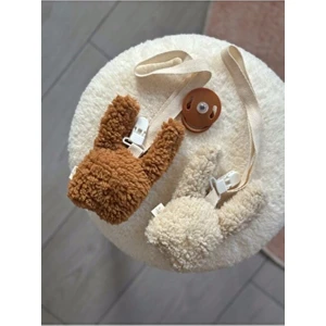 Bebek Emzik Askısı Bunny Taba-Ekru 2'li