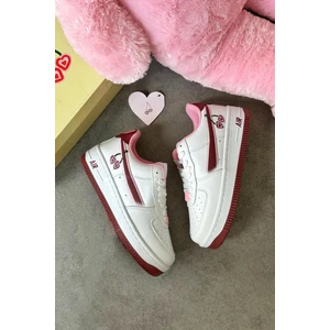 Happy Valentines Day Force 1 Kirazlı Sneaker Yüksek ve Kaydırmaz Yüksek Tabanlı Kadın Spor Ayakkabı
