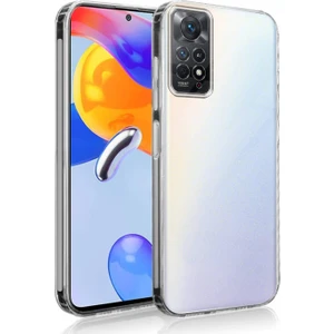 Caseart Xiaomi Redmi Note 11 Pro ile Uyumlu Kapak Kamera Korumalı Şarj Yeri Tıpalı Şeffaf Silikon Kılıf