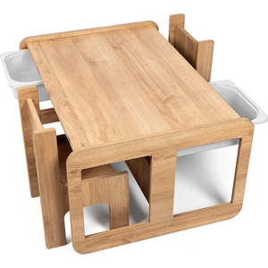 Bees Store 2 Kişilik Çekmeceli Oyun, Aktivite, Etkinlik Masası, Ceviz-Beyaz, 18MM Mdf