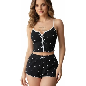 Kiss Me Kadın Askılı Şortlu Pijama Takımı – Yumuşak Rahat ve Şık Tasarım