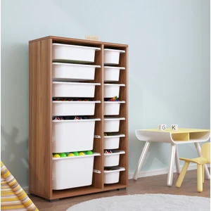 Rine 14 Sepetli Çok Amaçlı Oyuncak Dolabı Tropik Ceviz 2D4K8U