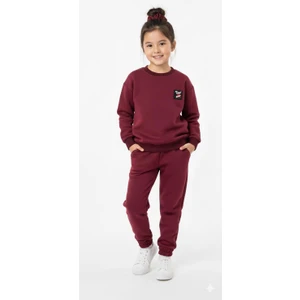 Uzun Kollu Şardonlu 3 Iplik Bel ve Paça Lastikli Çift Cepli Eşofman Takımı