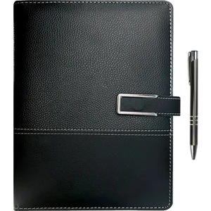 Oranlı Promosyon 2026 Organizer Ajanda Kart Bölmeli 18X23 Tarihli Defter Mıkantıs Klipsli Siyah Mekanizmalı Seperatörlü Tükenmez Kalem Hediyeli