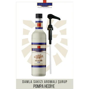 Kahve ve Kokteyl Şurubu Damla Sakızı 700 ml + Pompa Simonelli