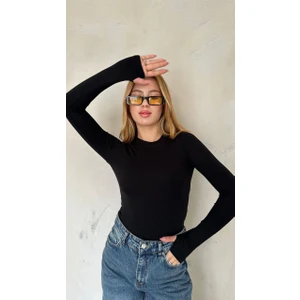 Modal Kumaş Uzun Kollu Parmak Arası Geçiş Detaylı Badi