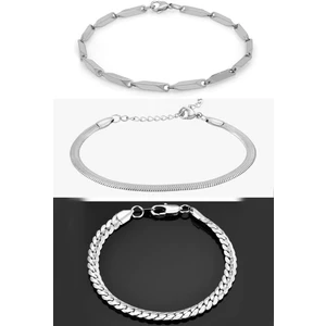 3 Adet Paslanmaz Çelik Bileklik Set Eşe Arkadaşa Sevgiliye Hediye SCB79